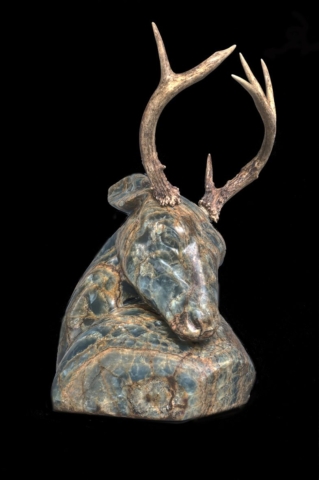 stone deer sculpture, animal sculpture