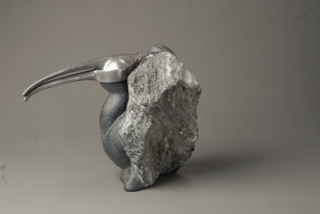 Stone  and found object figurative sculpture
