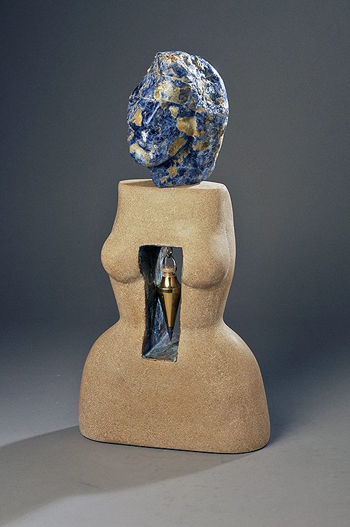stone mixed media figurative sculpture