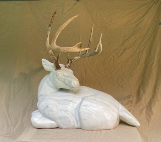 stone deer contemporary sculpture