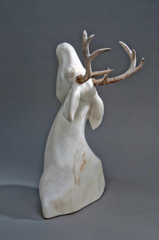 Mable deer sculpture
