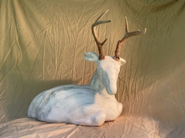 deer buck stone sculpture animal