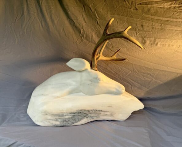 stone deer sculpture animal