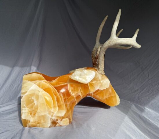 stone deer animal sculpture buck