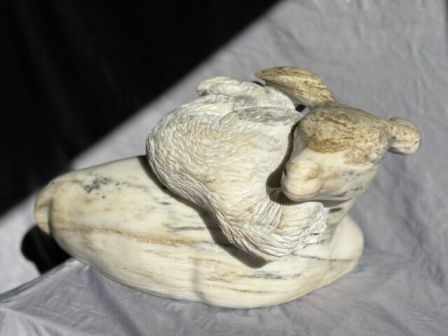 deer fox stone sculpture animal