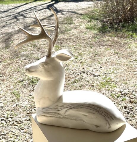 deer animal sculpture marble buck