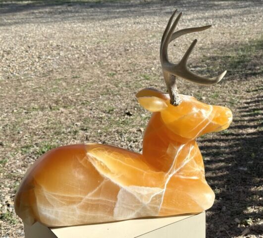 stone deer sculpture art animal