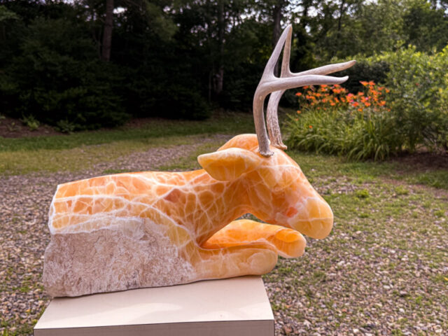 stone animal sculpture deer