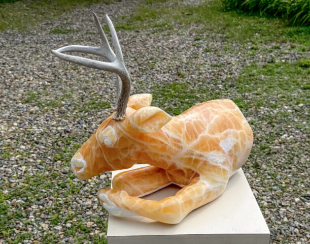stone animal sculpture deer