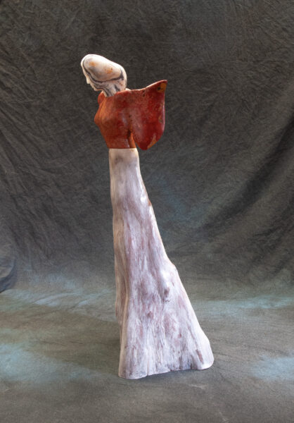 winged figure stone figurative sculpture