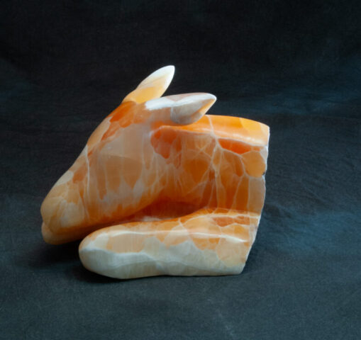 stone animal sculpture deer doe and fawn art